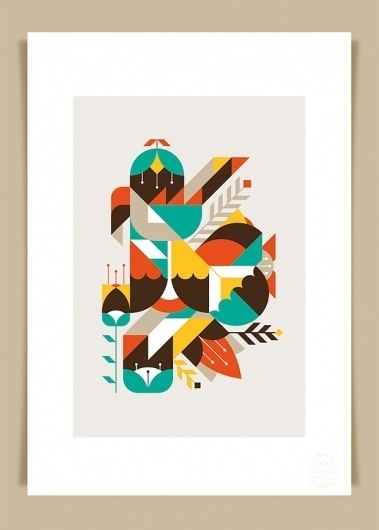 Flowers & Geometrics art print « LouLou & Tummie #illustration #color #leaf