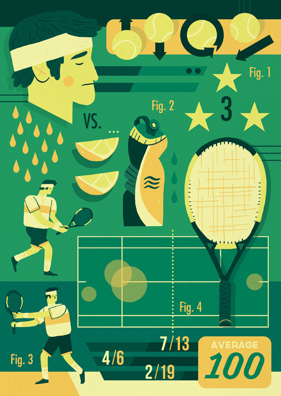 Tennis Owen Davey #tennis #illustration #davey #character #owen