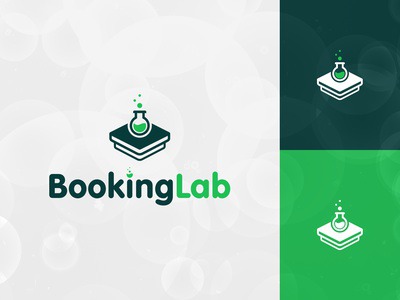 Booking Lab Logo Design Concept 2 (4) modern logo mark minimal tech logo books technology logo tech concept logo logo mark branding brand identity test tube bubbles lab