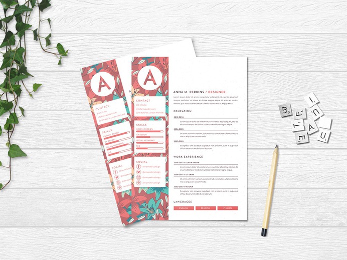 Free Pretty Floral Resume Template with Feminine Feel