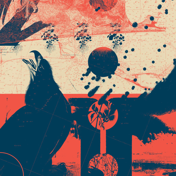 Fragments Tile 6/12 Art Print #mountain #print #geometric #map #bird #grid #art #tile #flowers