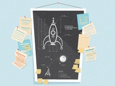 Dribbble - Day Trip by Glenn Thomas #illustration #rocket #plans