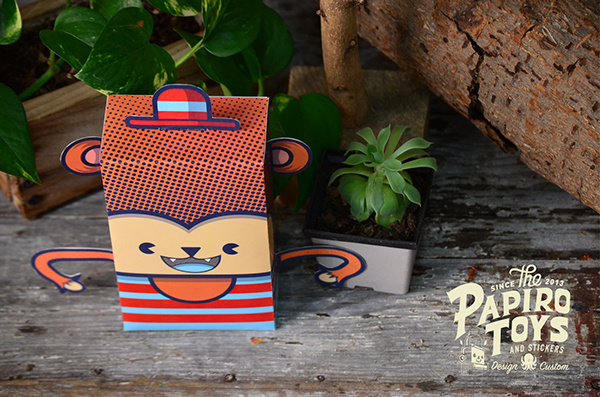 PAPER TOYS SERIE I on Behance #vector #monkey #illustration #paper #toy