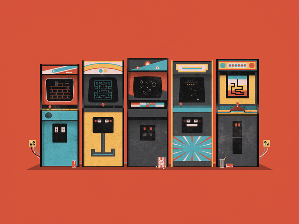 arcade_big #arcade #orange #retro #illustration #80s