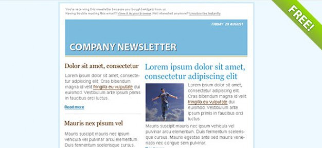Blue email marketing newsletter template Free Psd. See more inspiration related to Template, Blue, Marketing, Email, Newsletter, Newsletter template, Campaign, Email marketing, Email template, Horizontal and Email marketing template on Freepik.
