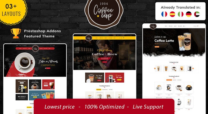 #Coffee #Cup - #Sweet & #Drinks - #Prestashop #Responsive #Theme | #TemplateTrip #eCommerce #Website #Design #Template