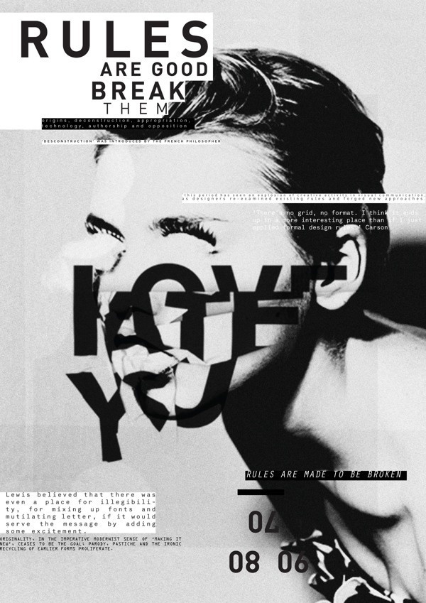RULES ARE MADE TO BE BROKEN on Behance #anti #style #blk n white