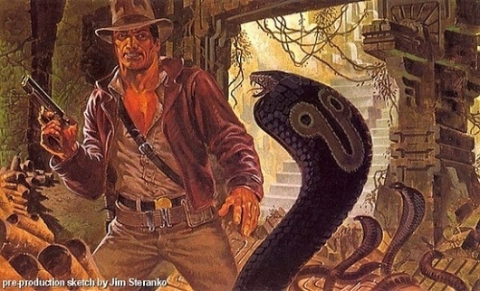 Original 'Indiana Jones' Concept Art by Jim Steranko | /Film #jones #indiana #snake #illustration #concept #art