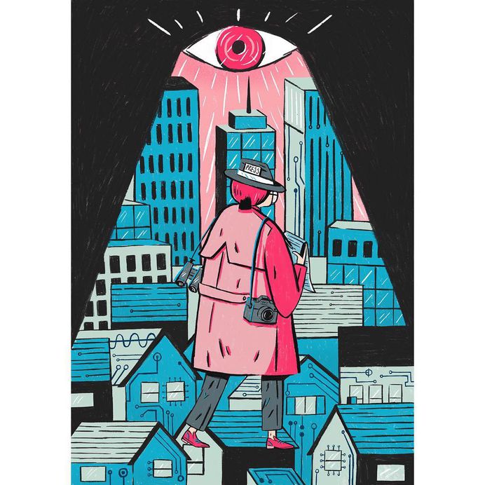 To accompany an article about journalist's having to assess their ethics when using A.I's to gather information. #illustration #editorial #ink #tech