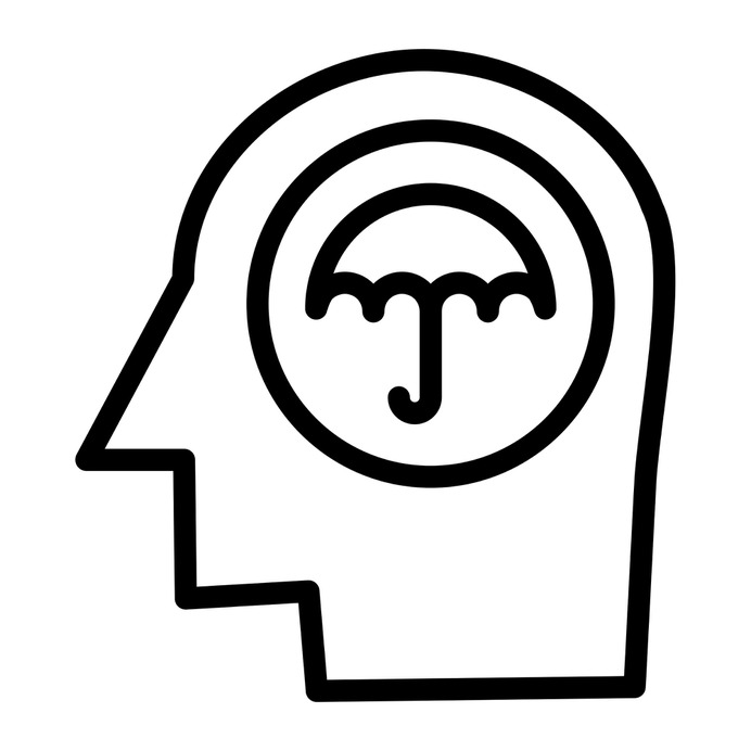 See more icon inspiration related to umbrella, ui, prevention, worry, insurance, thinking, ideas, brain, mind, protection, user, head and security on Flaticon.