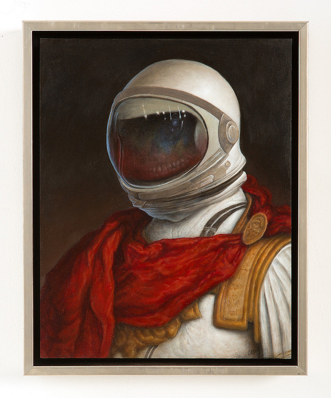 On View: "Sight Beyond Sight" Group Show at Arch Enemy Arts | Hi-Fructose Magazine #bizarre #astronaut #helmet #horror #fi #sci #space #illustration #portrait #spacesuit #visor #painting #monster #surreal