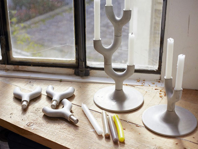 Cement Candlestick by Jean-Charles Amey
