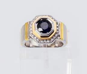 Saphir-Diamant-Ring