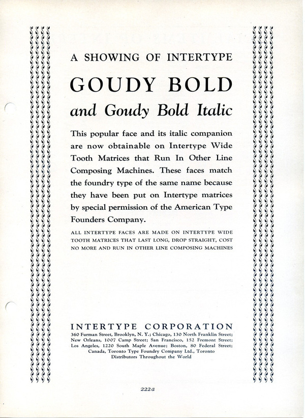 Intertype Goudy Bold type specimen #type #specimen #typography