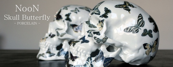 Skull Butterfly Porcelain by French Artist NooN #limited #skull #art