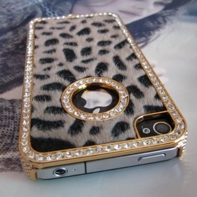 Luxury Designer Bling Crystal Leopard Cheetah Fur Hard Case Cover #leopard #cheetah #designer #fur #covers #cover #iphone #4 #case #hard #bling #luxury