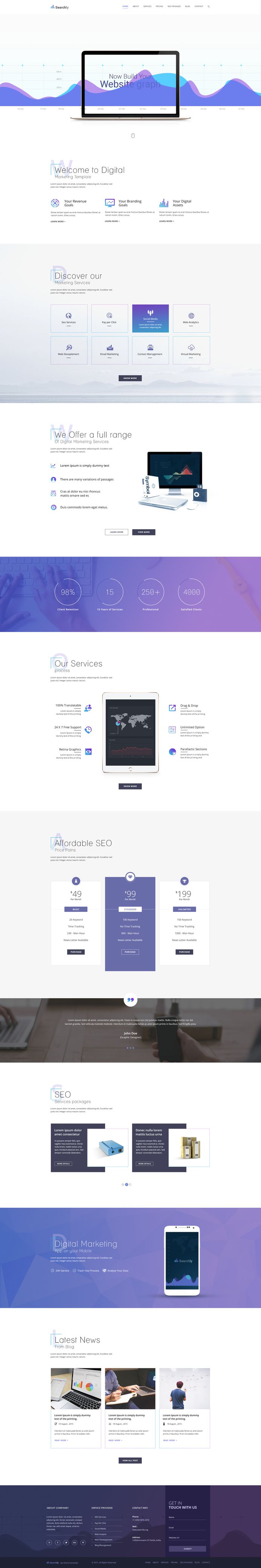 PSD Template for SEO websites on Behance