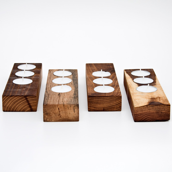 tea light candle holder by less #wood