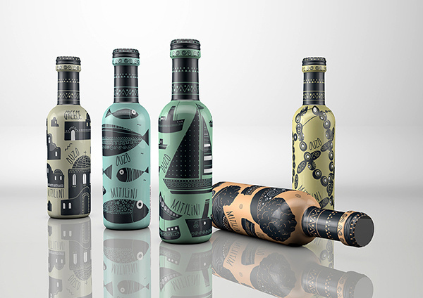 Ouzo packaging design taste of Greece #ouzo #bottle #packaging #design #illustration #greece