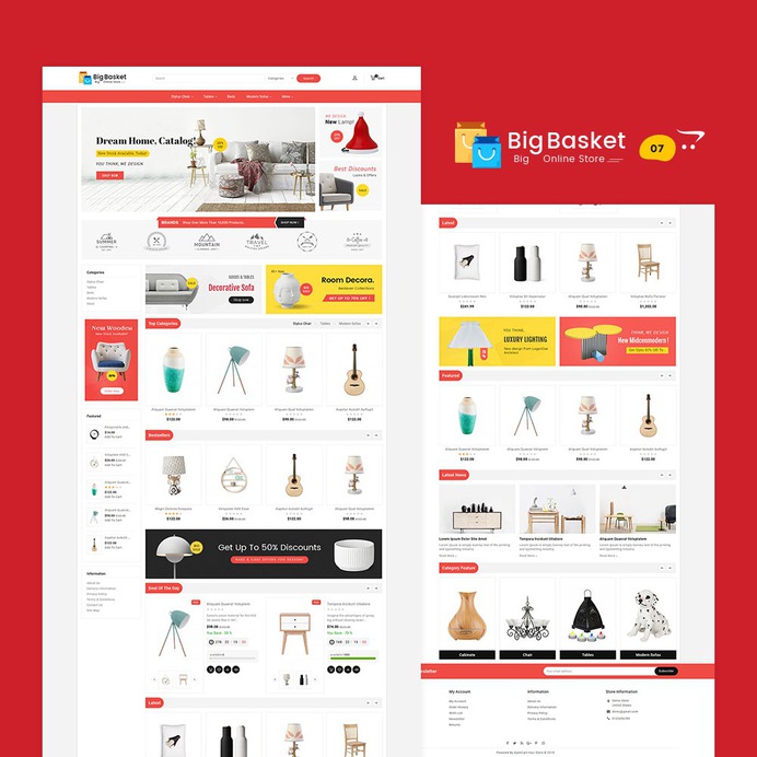#BigBasket #Mega - #Opencart #Multipurpose #Responsive #Theme | #TemplateTrip #eCommerce #Website #Design #Template