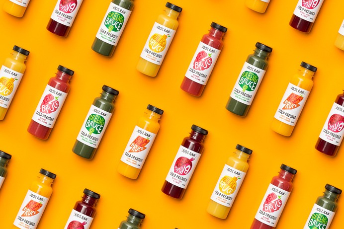 Branding and packaging for Australian, 100% raw, cold pressed juice brand Bruce Juice by New Zealand graphic design studio Marx
