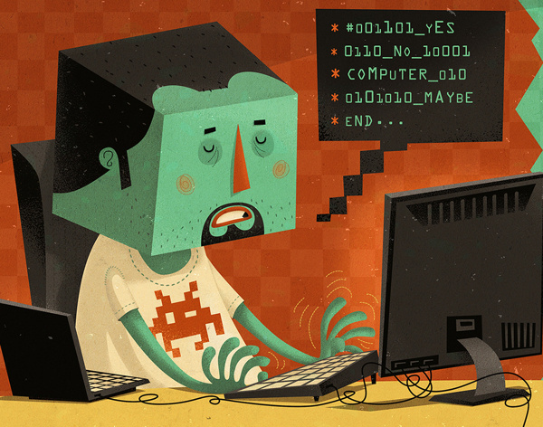 It's all GEEK to me... #illustration #cube #stevesimpsoncom #cubism