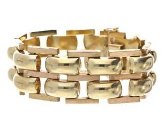 Bracelet: heavy and wide gold wrought band from the 50s