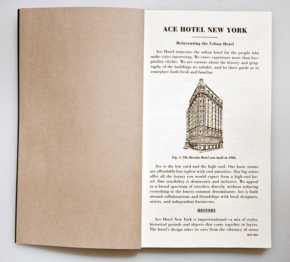 Ace Hotel / Press Kit / The Official Manufacturing Company #paper #book