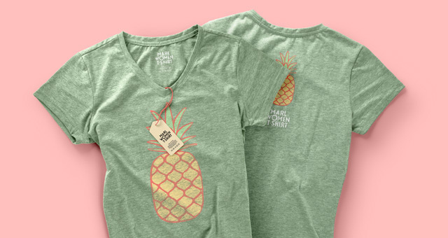 Woman T-Shirt Mockup PSD
