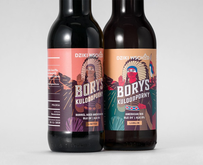 Dziki Wschód Brewery Packaging - Mindsparkle Mag Motyw Studio designed the packaging for the Native american series of beer labels of Dziki Wschód (Wild East) Brewery. #logo #packaging #identity #branding #design #color #photography #graphic #design #gallery #blog #project #mindsparkle #mag #beautiful #portfolio #designer