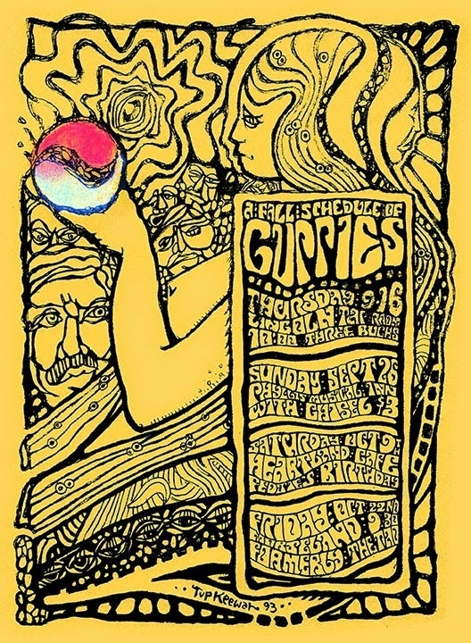 Wonderful whimsical typography #guppyboy #silkscreen #poster #typography