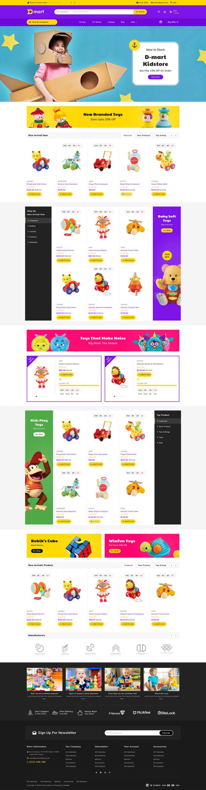 #Dmart - #Shopify #Multipurpose #Responsive #Theme | #TemplateTrip #eCommerce #Website #Design
