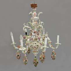 MEISSEN sumptuous chandelier, 19. Century. #Sets #Teasets #Porcelainsets #Antiqueplates #Plates #Wallplates #Figures #Porcelainfigurines #porcelain