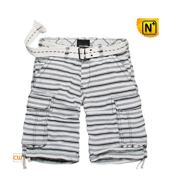Black & White Striped Cargo Shorts CW144004 #shorts #cargo #striped