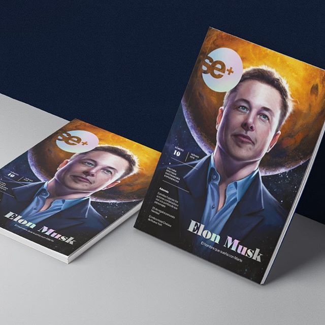 Edición 10 Revista Se+ para Semana Económica - TIME magazine revival. @elonmusk @jennyvarillas @marthars25 #design #semanaeconomica #elonmusk #vamosamarte #editorialdesign #illustration #mutantestudio