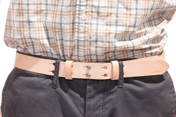 No. 177 Double Button Belt, Natural #leather #belt #billykirk