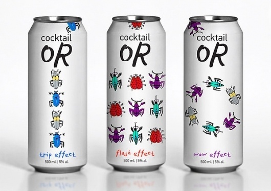 or_cocktail on the Behance Network #vanifatieva #alcohol #design #bugs #or #package