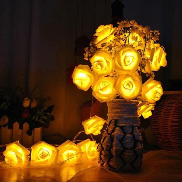 1.5M 10 Roses Flower Garland LED Holiday String Lights Christmas Decorations for Home Christmas Tree New Year Decoration Battery