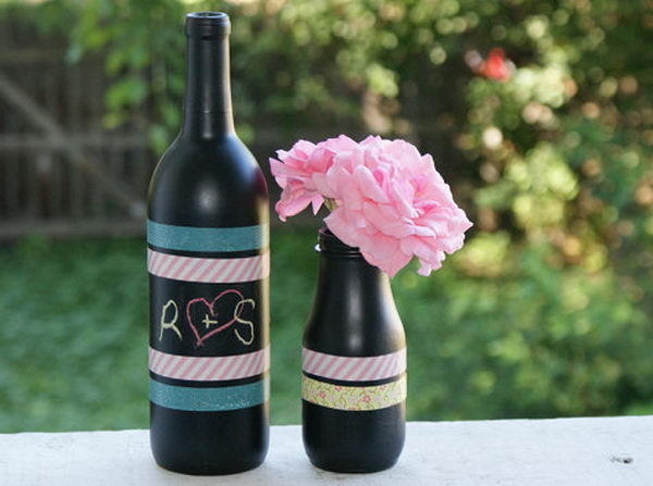 Homemade Wine Bottle Crafts #diy #craft #wine #bottle