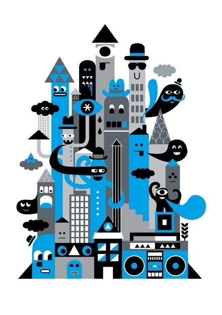 Illustration - Greg Straight Art & Design #greg #straight #illustration #rain #sneakers #characters