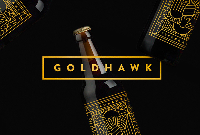 Goldhawk Ale by Don't Try Studio #logotype #logo #mark #gold #typography