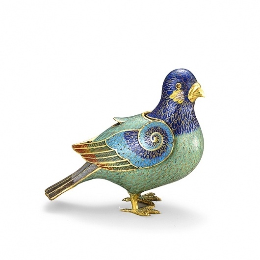 ENAMORED WITH ENAMEL: Cloisonné Rediscovered : Antique, Art, and Design News From VandM.com | DESIGNinTELL #18th #copper #dove #qianlong #gold #art #alloy