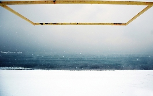 Minimal Art (Winter) #yellow #snow #photography #sea #minimal