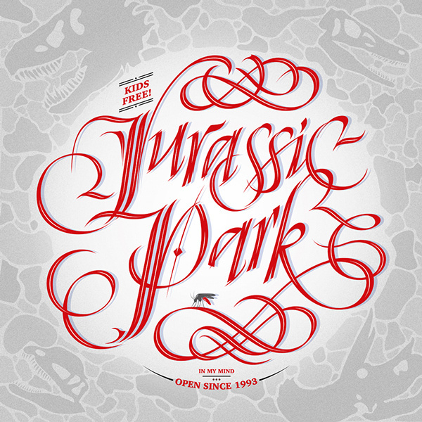 Jurassic Park on Behance #calligraphy #lettering #park #jurassic #dinosaur