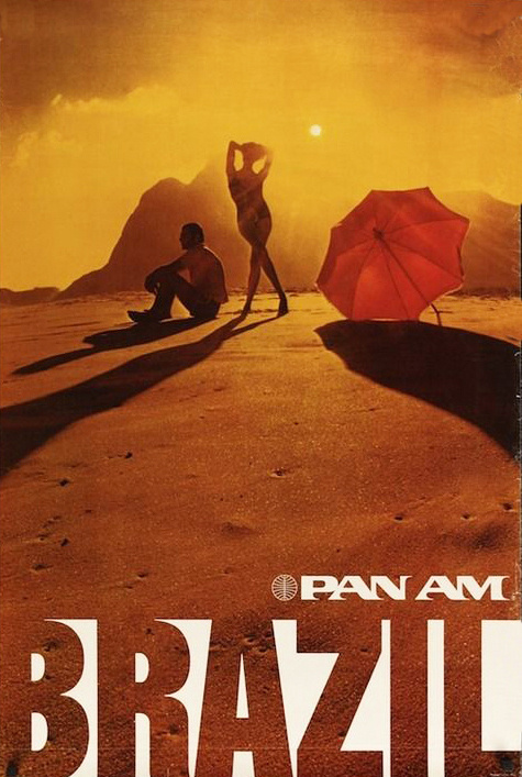 Pan Am Travel Poster for Brazil, 1974. Unknown artist. #poster