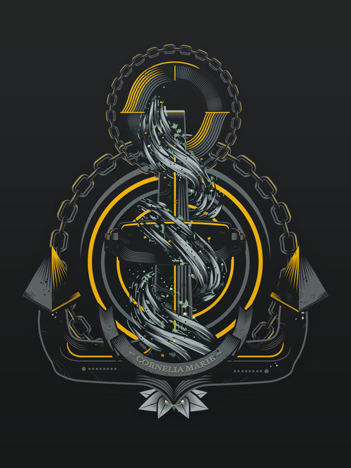 Stone Steel Project on behance #vector #water #yellow #black #sea #tatoo #anchor