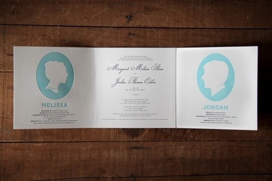 Jordan & Melissa Wedding | Lovely Stationery #wedding #invite #script #silhouette