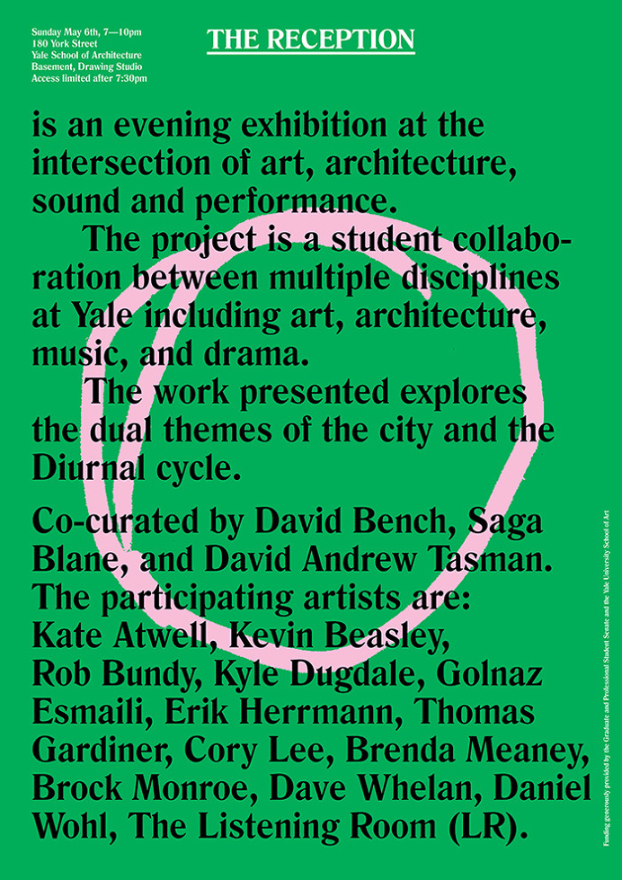 k-i-o-s-k: " The Reception — A series of posters by designer, Ghazaal Vojdani, for an collaborative exhibition hosted by the Yale School