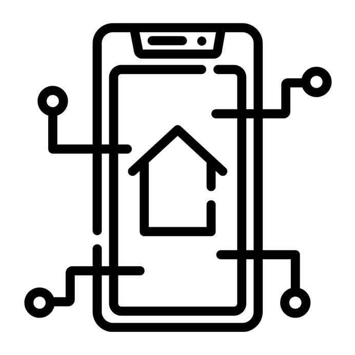 See more icon inspiration related to home automation, smart home, real estate, electronics, mobile phone, buildings, smartphone, cellphone and technology on Flaticon.
