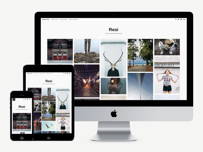 Resi : Free Responsive Gallery WordPress Theme